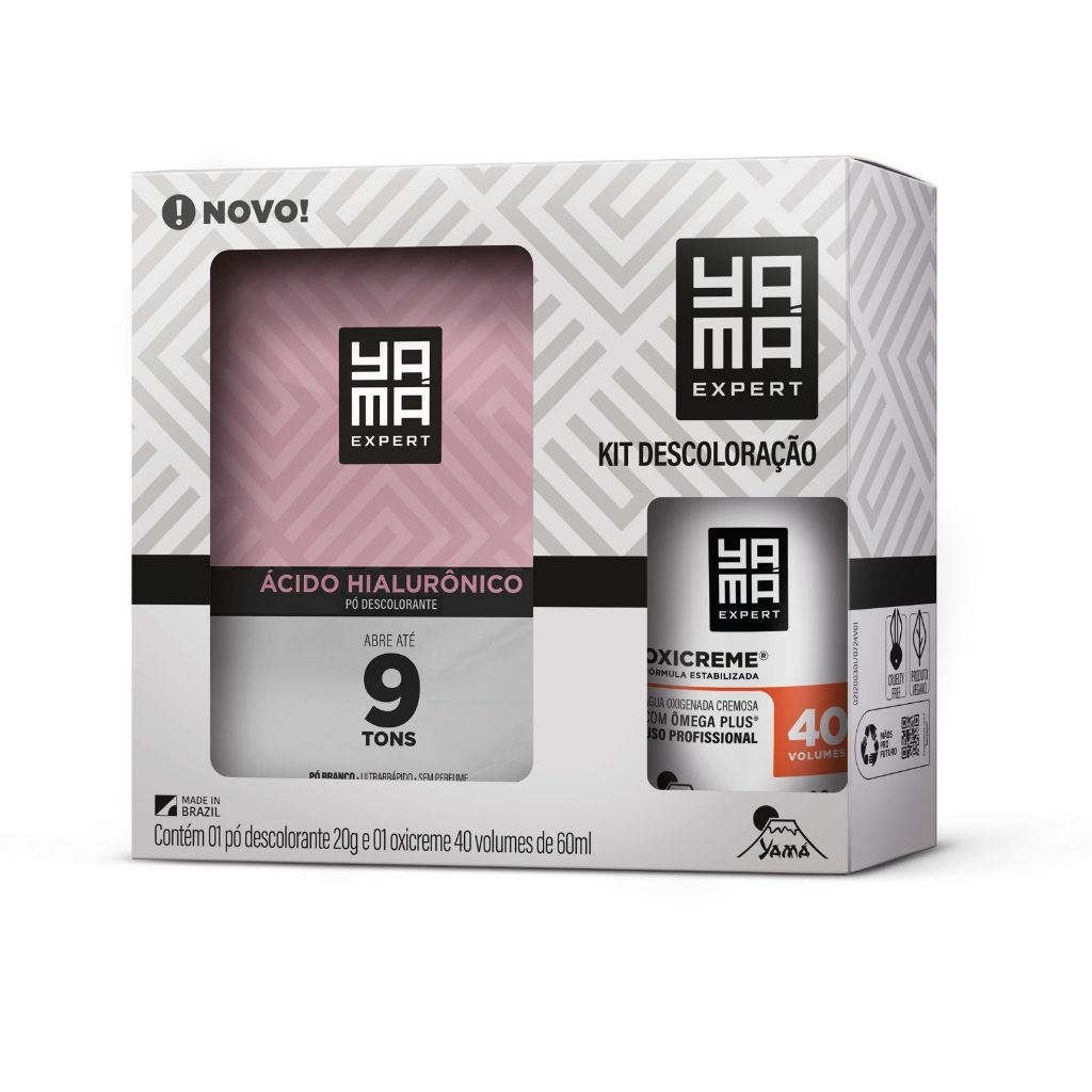 Kit Descolorante Acido Hialuronico 20g + Agua Oxigenada 40vol 60ml Yama