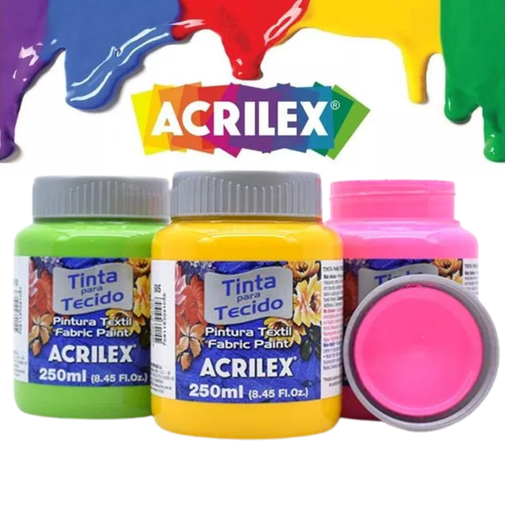 Tinta de Tecido Acrilex Fosca 250ml em Oferta na Shopee