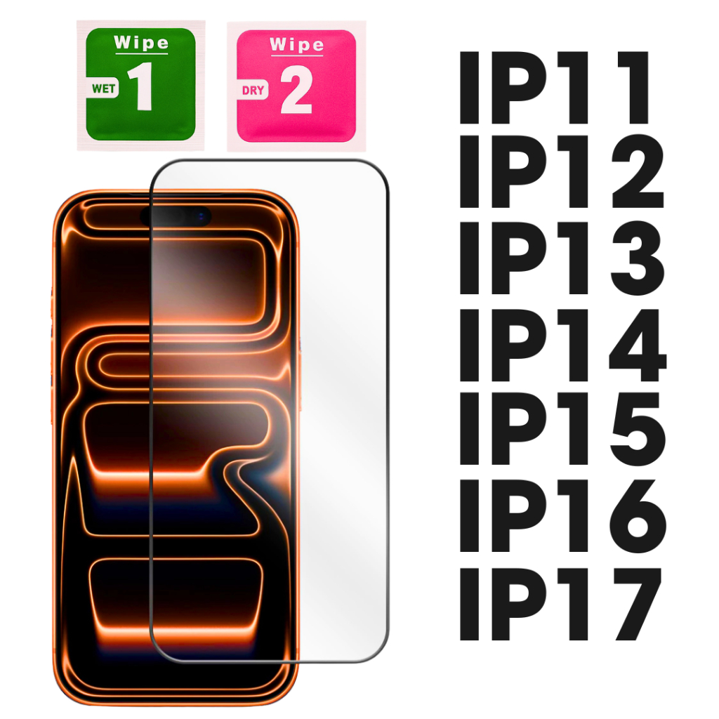 Película iPhone 11 12 13 14 15 16 16e 17 Pro Max Plus Mini Air Vidro 3D Transparente 9H HD