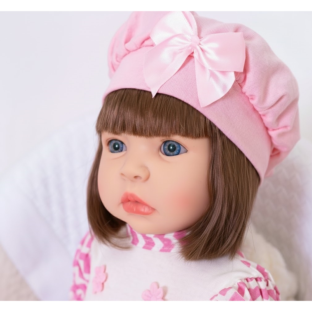 Detalhes do Bebê Reborn Boneca Luxo Realista de Silicone Pode Dar Banho Envio Imediato Vestido Rosa