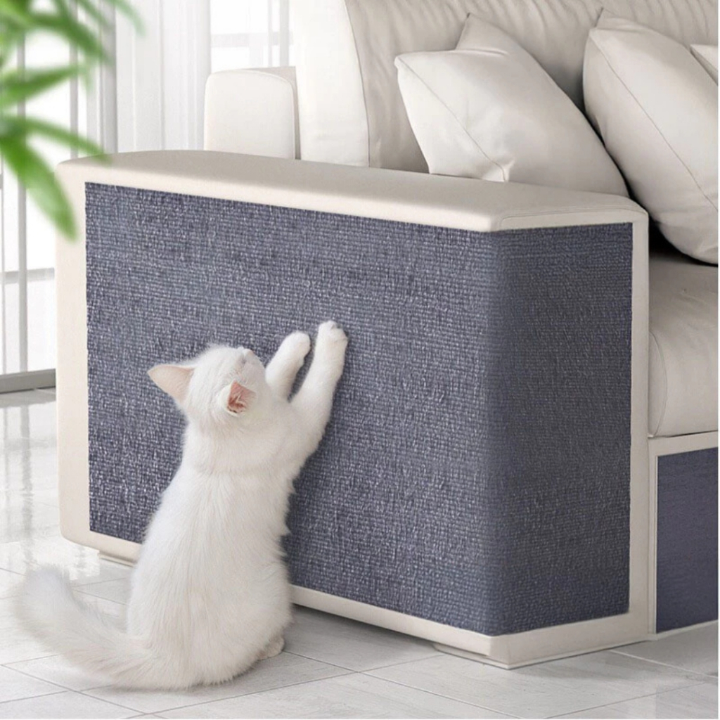 Arranhador 30X60 Protetor Sofá Parede Cama Box Carpete Texturizado Bege Grafite Preto Cinza