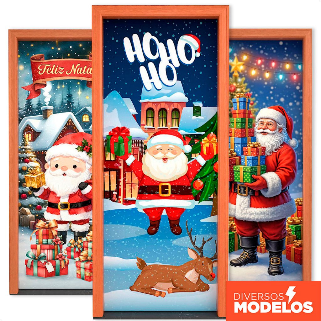 Capa de Porta Decoração de Natal para Casa Tecido Sublimado Veste Porta C/Elástico 0,85x2,10m em Oferta na Shopee