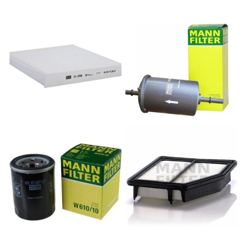 Kit Filtro Ar Oleo Combustivel Cabine Civic 2.0 Flex 2013 2014 2015 2016 Original Mann