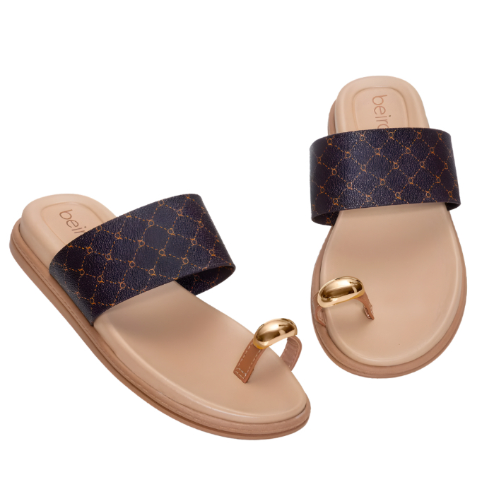 Sandalia Feminina Papete Beira Rio Joia Dedo Macio Ultraconforto