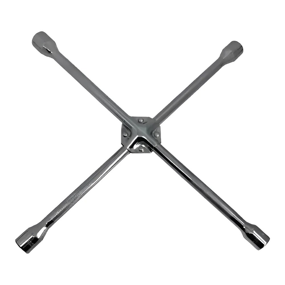 Chave de Roda Cruz 4 Bocas Aço Reforçada 17x19x21x23 Profissional