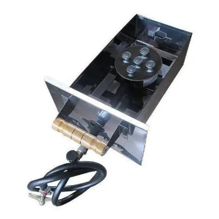 Gaveta Inox Churrasqueira A Bafo Carvão 15Kg Kit Gás Inox
