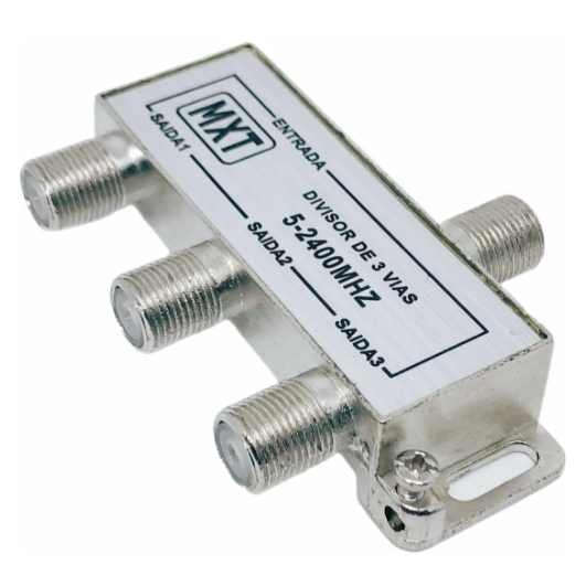 Divisor de Sinal 1x3 Alta Frequência 900-2400mhz 3 Saídas Antena Digital