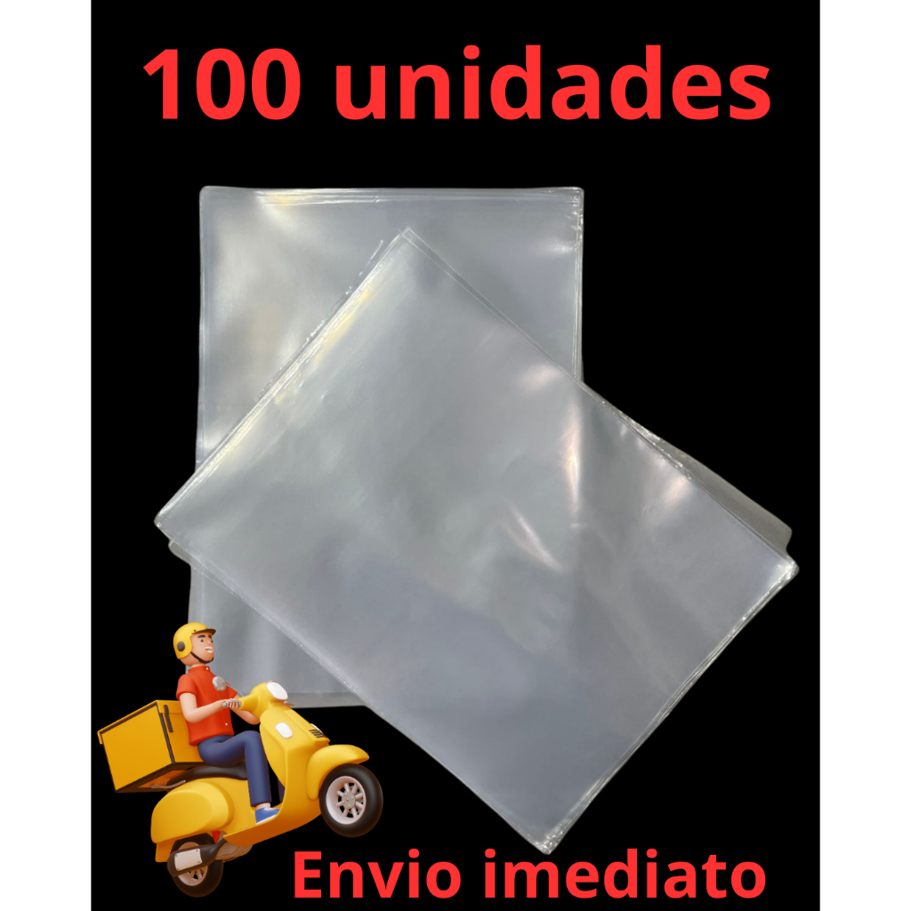50/100un Saco Transparente Sem Aba Plástico Cristal Embalagem Qualidade Várias Medidas Roupas, Loja, Organização, BRAS