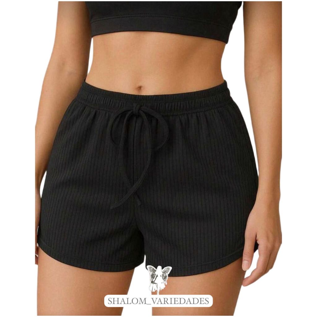 Kit 2 Shorts Canelado Feminino Básico Bermuda Feminina Básica Dia a Dia Confortável Short Canelado Básico