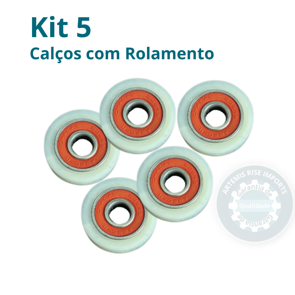 Kit 5 Calços com Rolamento 608RS 29mm para Ventilador 30 cm e 40 cm.