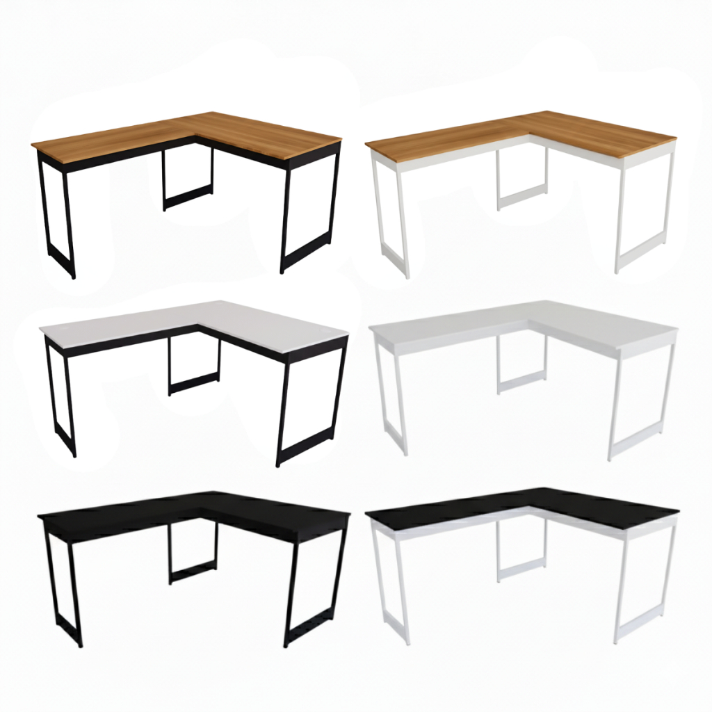 Mesa Em L Estilo Industrial Escrivaninha De Canto Escritório Estudo Beni Camaleão