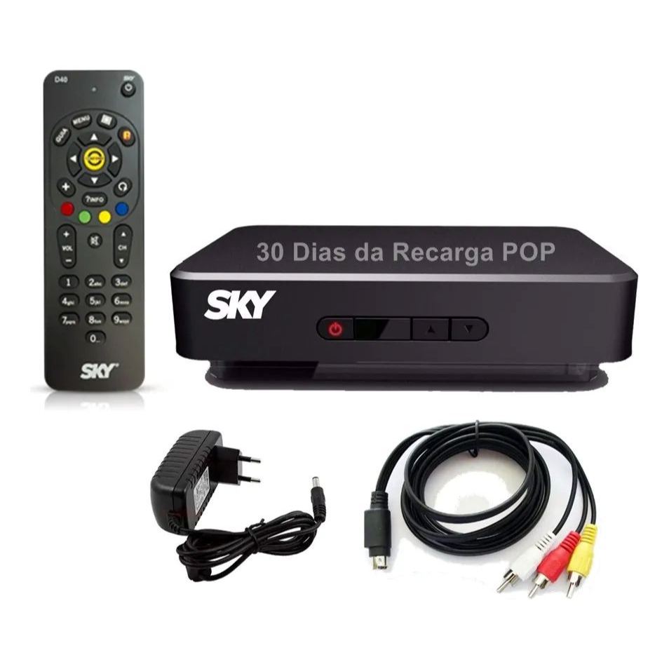 Receptor Sky Pre Pago Sd + 30 Dias Da Recarga Digital - Preto