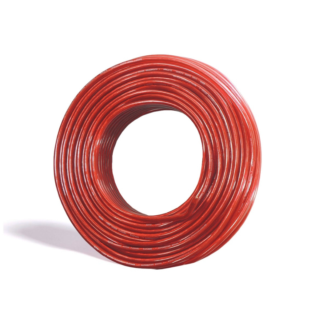 Cabo Fio De Bateria 5 Metros - 21mm 16mm 9mm 6mm - Vermelho Technoise - Valor do Metro