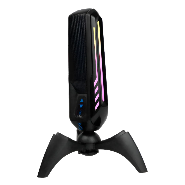 Microfone Gamer Stream Light Led Rgb Live Unidirecional 5v Preto