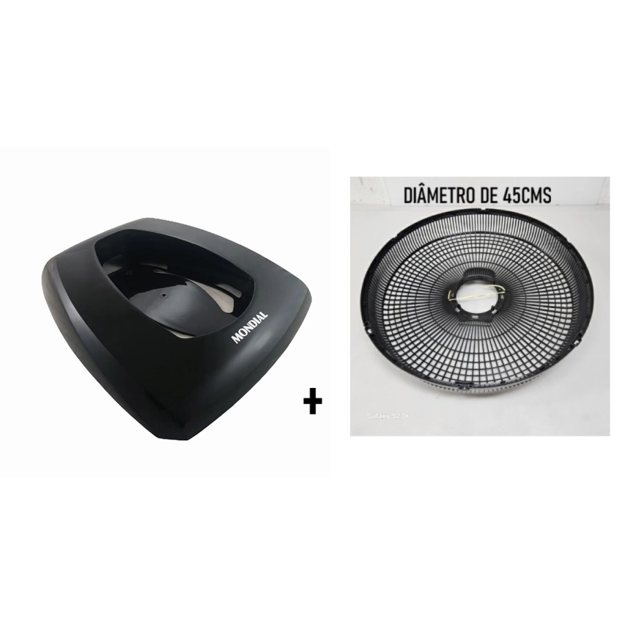 Grade Traseira + Base Ventilador Mondial 40cms VSP-40 V-40 V-45 Branco Preto Original
