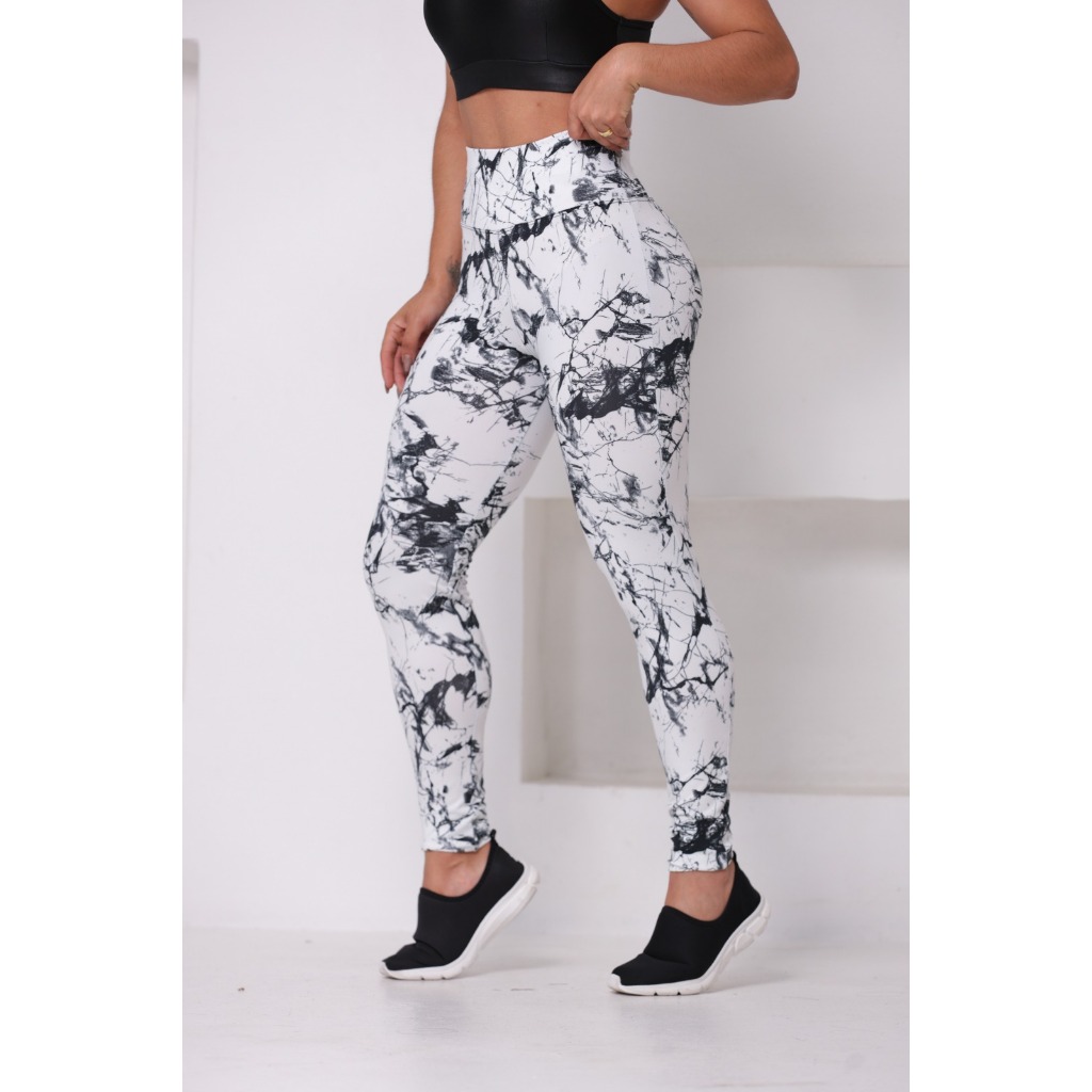 Calça Legging Marmorizada Suplex Premium Sem Transparência Academia Yoga Fitness