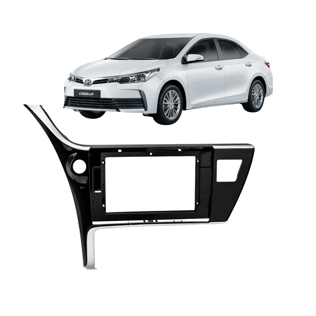 Moldura 10 Polegadas Toyota Corolla 2018 A 2019 Black Piano Black Piano