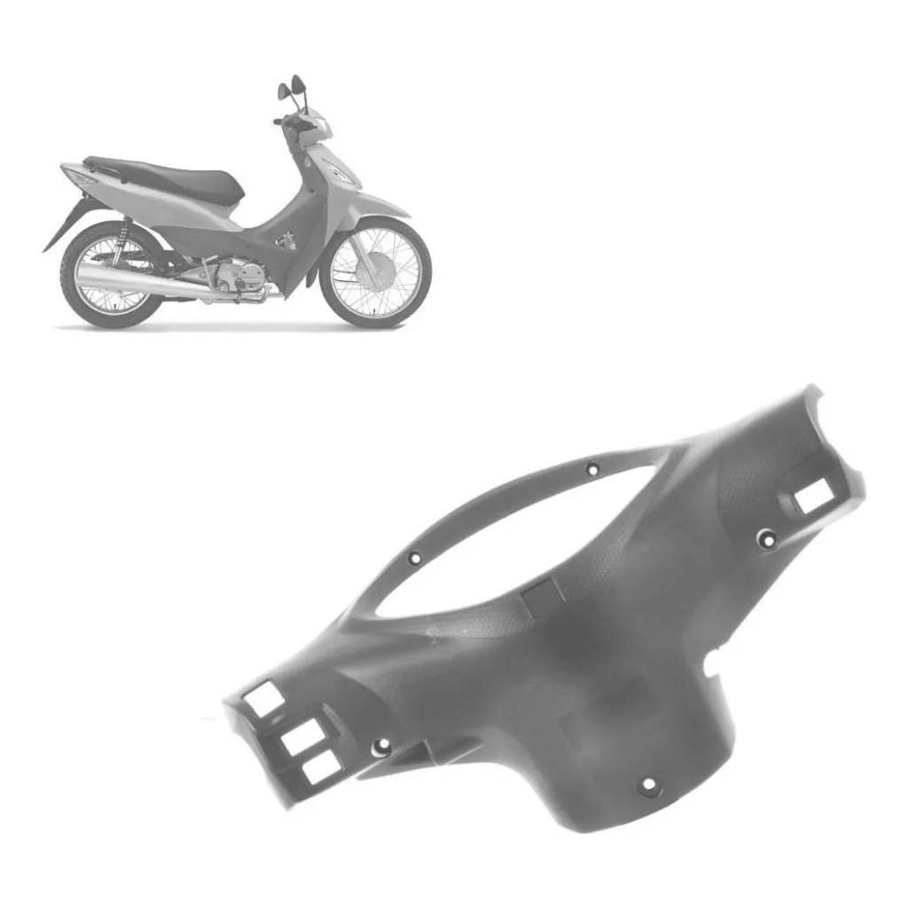 Capa Moldura Plástico Carenagem do Painel Moto Honda Biz 125 Ks Es 2006 2007 2008 Pro Tork Cinza Injetado