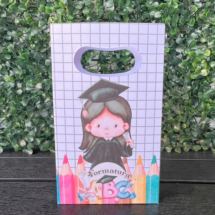 Sacolinha personalizada Formatura ABC Menina/ Mimos de Aniversário Lembrancinhas (PEGUE E MONTE)