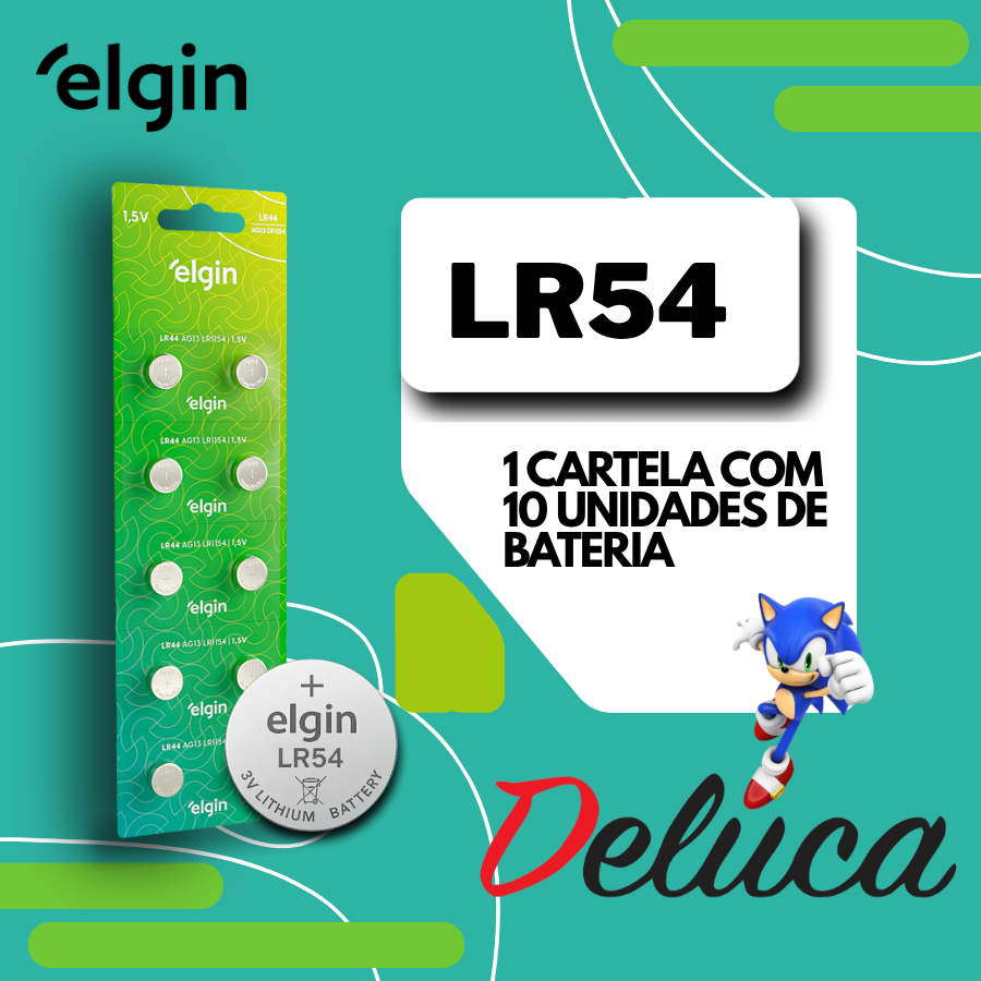Elgin LR54/LR1130/AG10  1,5 V Cartela c/ 10 Elgin