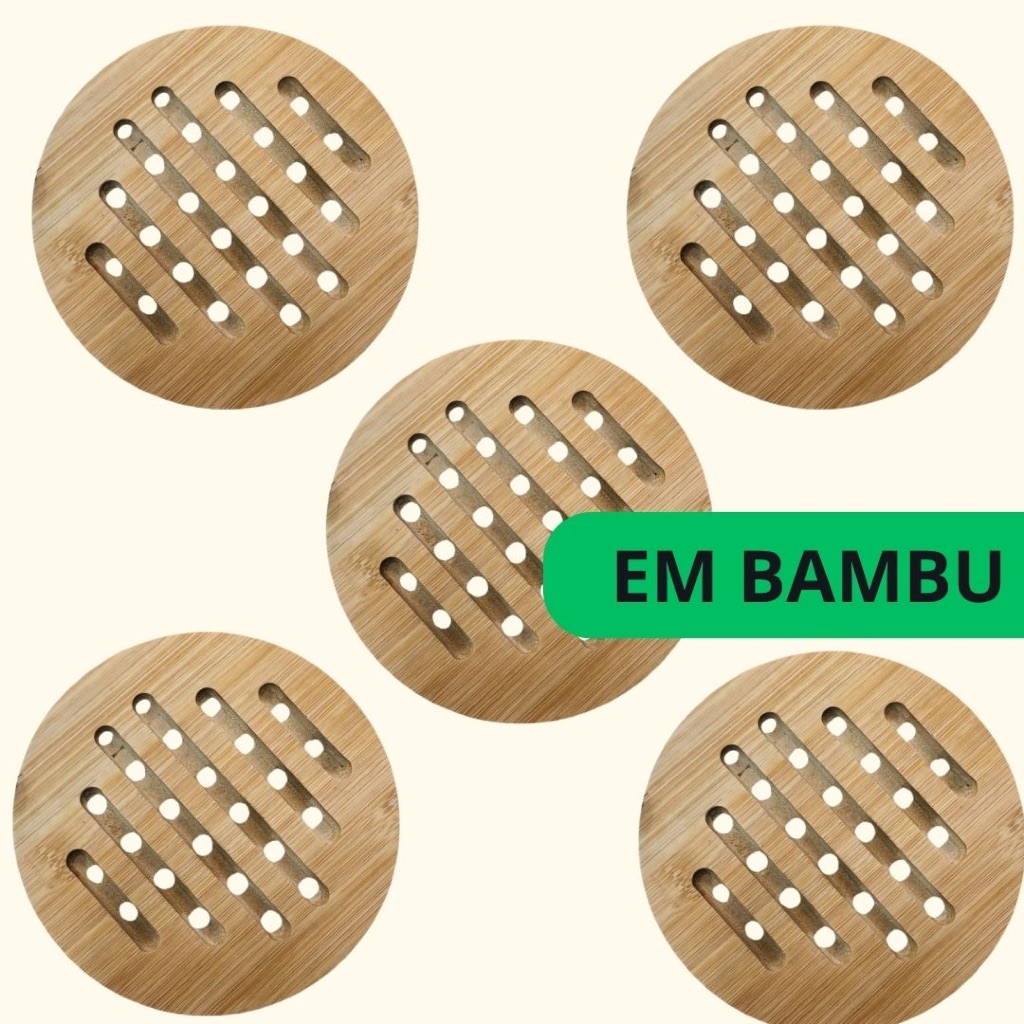 Kit Descanso de Panela em Bambu Ecológico 19 cm