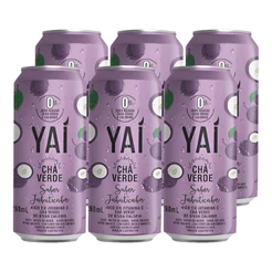 Kit 6 Cha Verde Jabuticaba Sem Acucar Yai Lata 290ml