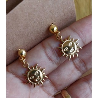 Brinco Sol Dourado em Aço inoxidável - não escurece, não causa alergia brinco de sol.