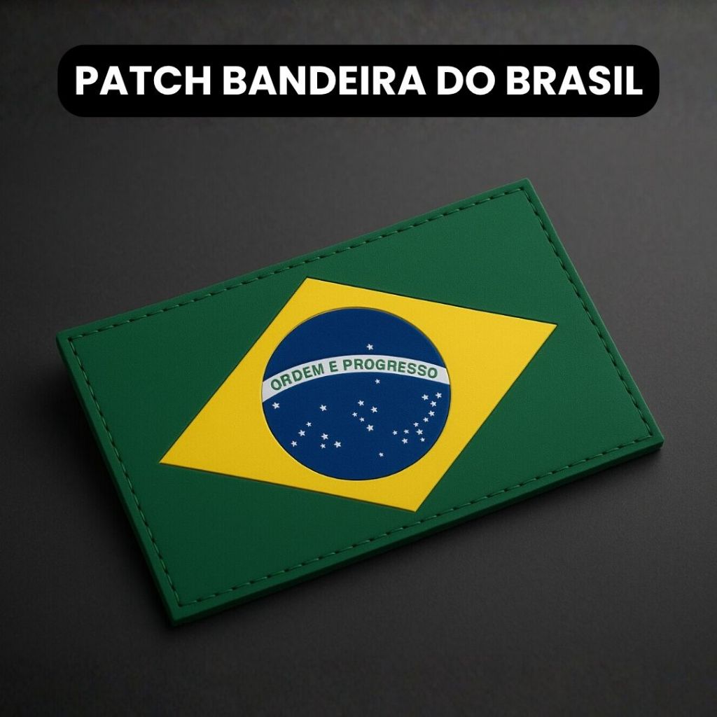 Patch Bandeira do Brasil EUA Israel Emborrachado Bélica Tático Militar com Velcro Para Farda Mochila