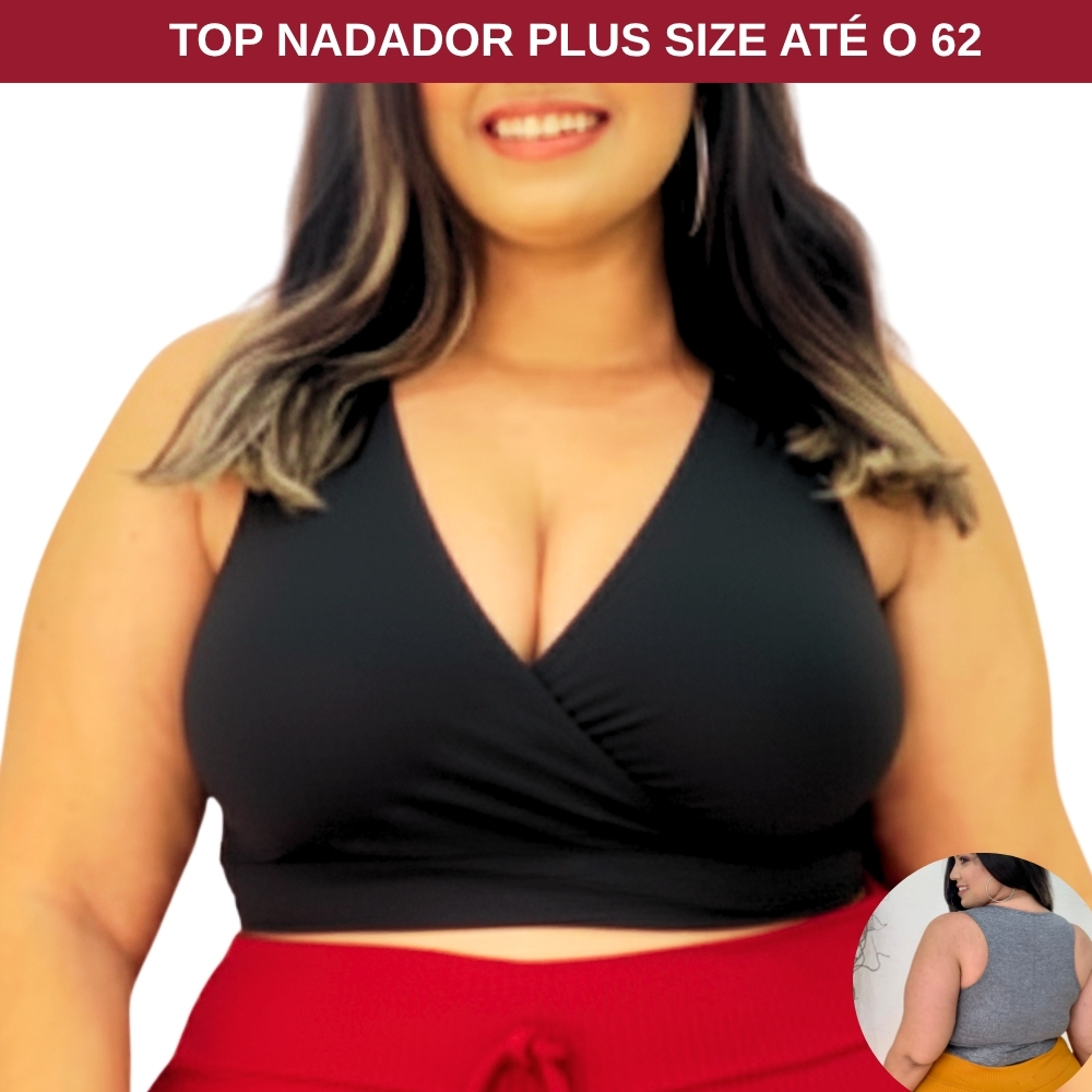 Top Fitness Plus Size Feminino de Suplex Treino Academia Zero Transparências. em Oferta na Shopee