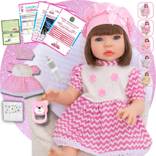 Bebê Reborn Boneca Realista Rosa de Silicone Pode Dar Banho Envio Imediato em Oferta na Shopee
