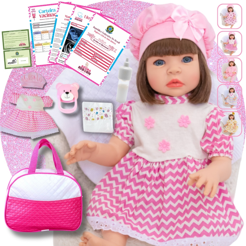 Bebe Reborn Boneca Realista Em Silicone Presente Menina Princesa + itens