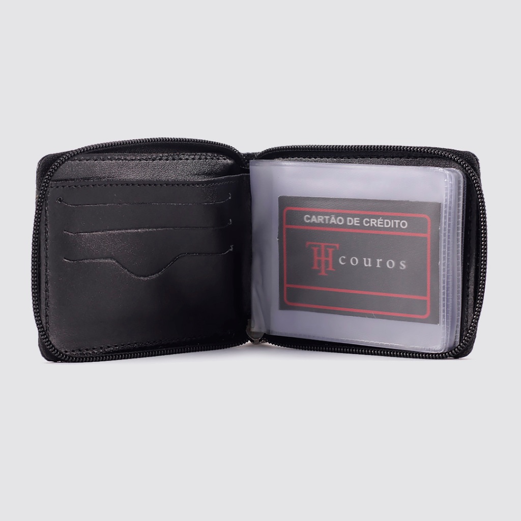 Carteira Masculina Couro Legitimo Com Fecho Tom Hill 1707 em Oferta na Shopee