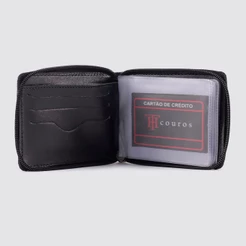 Carteira Masculina Couro Legitimo Com Fecho Tom Hill 1707