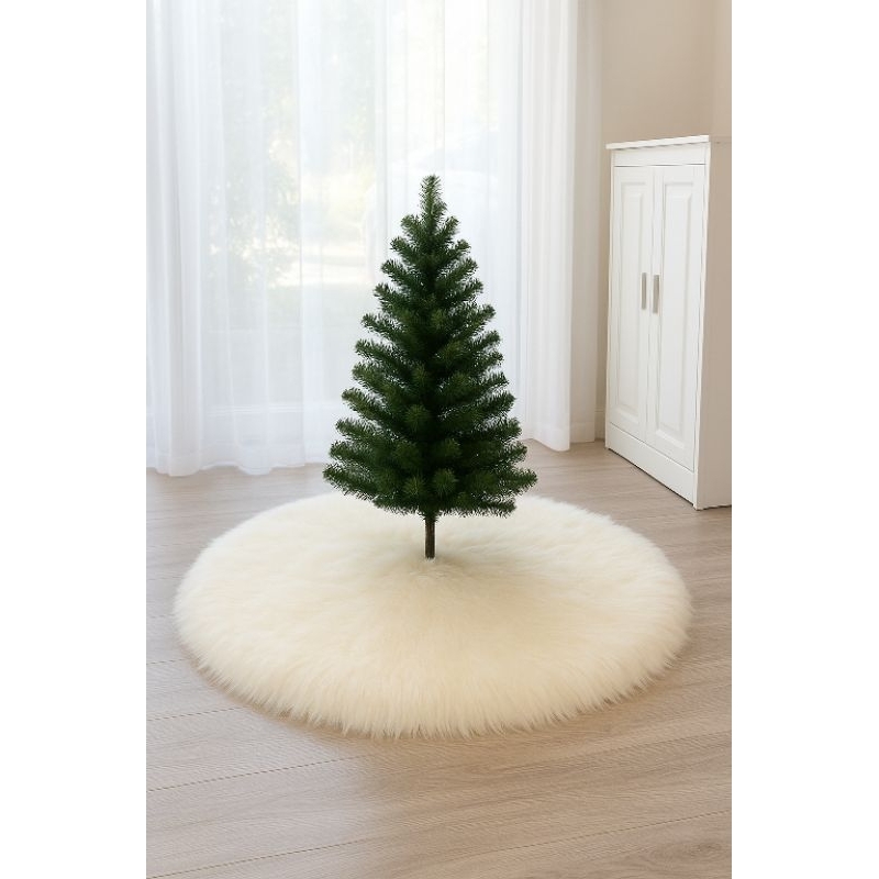 Tapete Branco de Pelúcia para Árvore de Natal Luxo Decorativo Redondo 50 em Oferta na Shopee