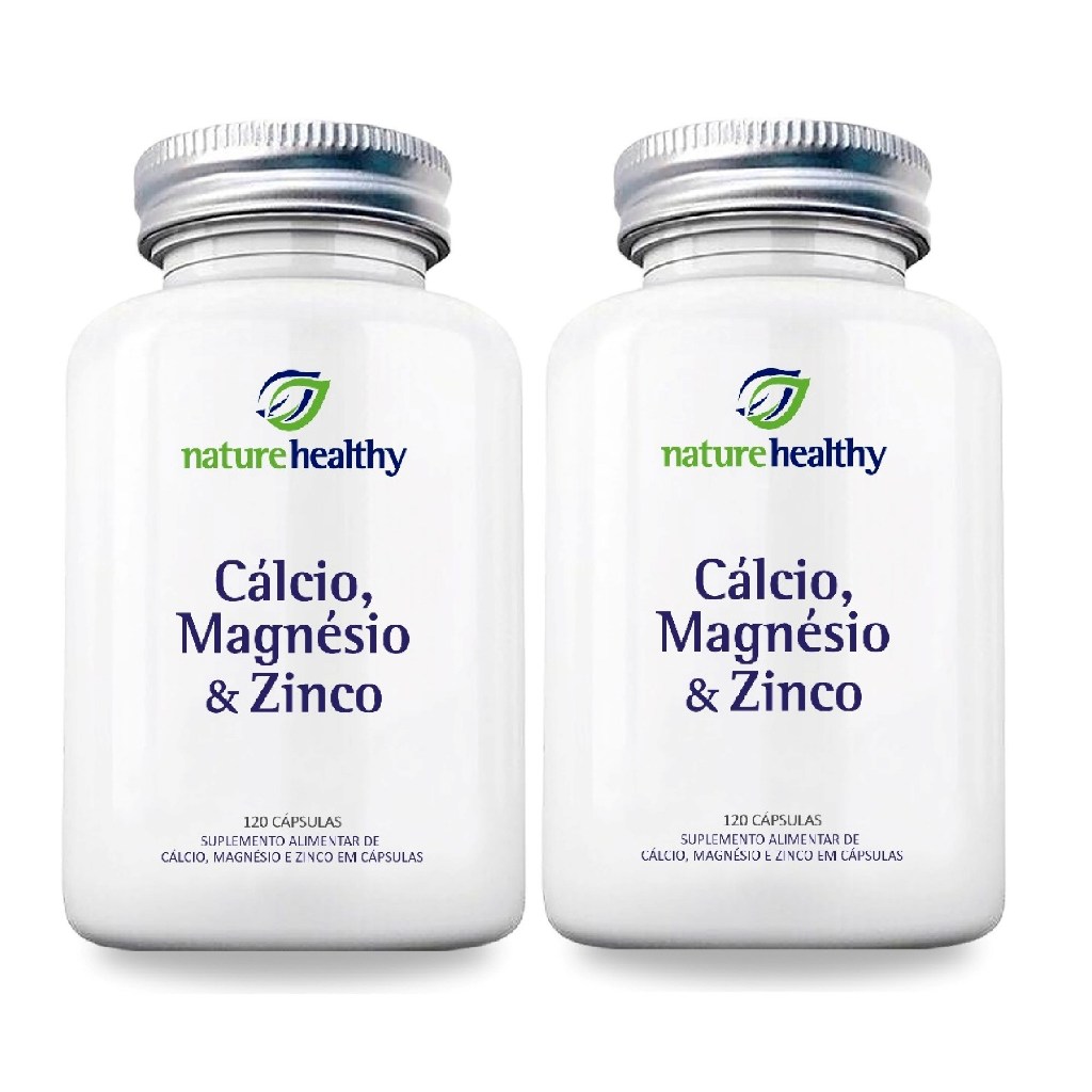 COMBO c/ 2 - CÁLCIO, MAGNÉSIO & ZINCO c/ 120 NATURE HEALTHY