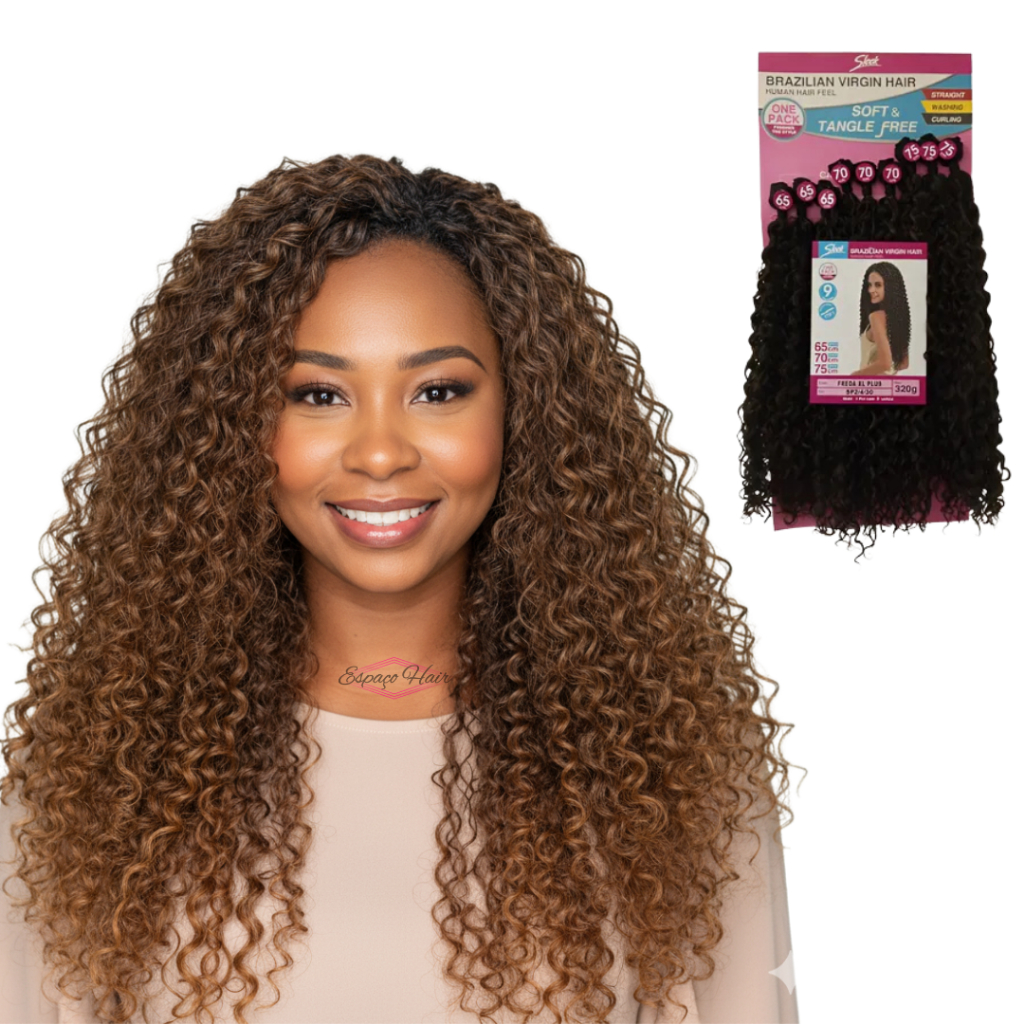 Cabelo Cacheado Freda XL Plus- Bio Vegetal - 320g - Sleek - Brazilian Virgin