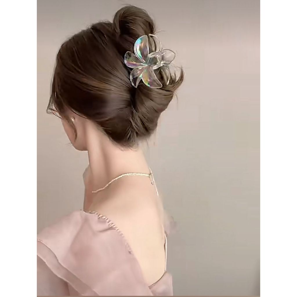 Presilha de Flor Transparente Colorida 🌸 Estilo Havaiano–estilo coreano–Acessório Elegante cabelo8CM