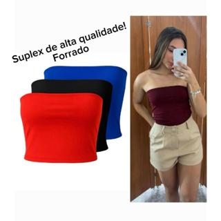 Top Tube Básico Feminino Tomara que Caia Tubinho suplex em Oferta na Shopee