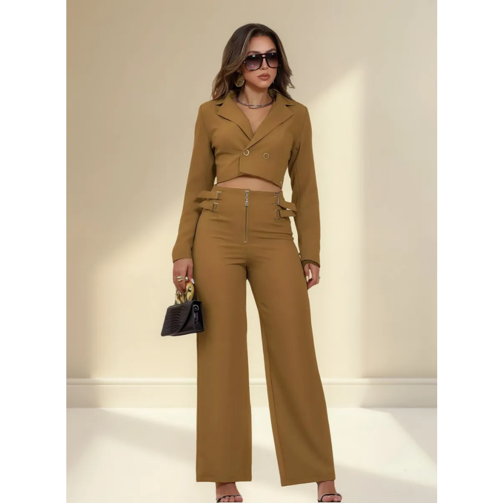 Conjunto Social Calça Pantalona Wid Leg Empório Pit Bull-89269
