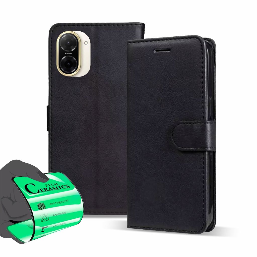 Capa Capinha Carteira Flip + Película Para Xiaomi Redmi A5 em Oferta na Shopee