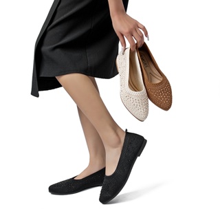 Sapatos casuais femininos de bico fino e mocassins confortáveis ​​são respiráveis ​​e confortáveis. em Oferta na Shopee