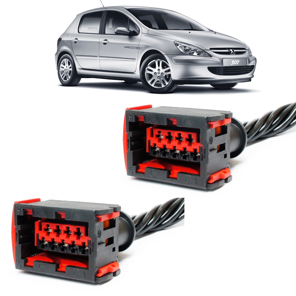 2 Plug Conector Chicote Farol Peugeot 307 2007 a 2012 Citroen C3 Farol Dianteiro