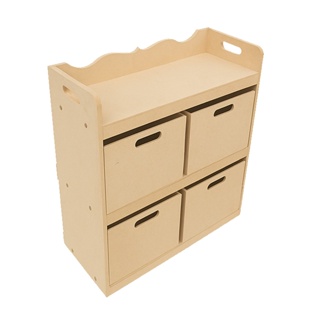 Organizador em MDF Cru para Brinquedos – 4 Gavetas Estilo Montessori em Oferta na Shopee