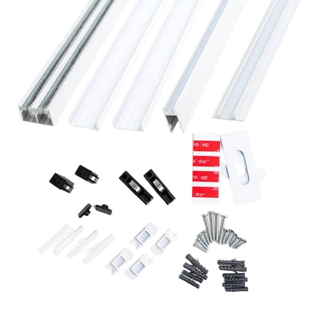 Kit Pia Al 1,50m x 1,20m de Cozinha Alumínio Para Porcelanato Branco - Fast Vidros