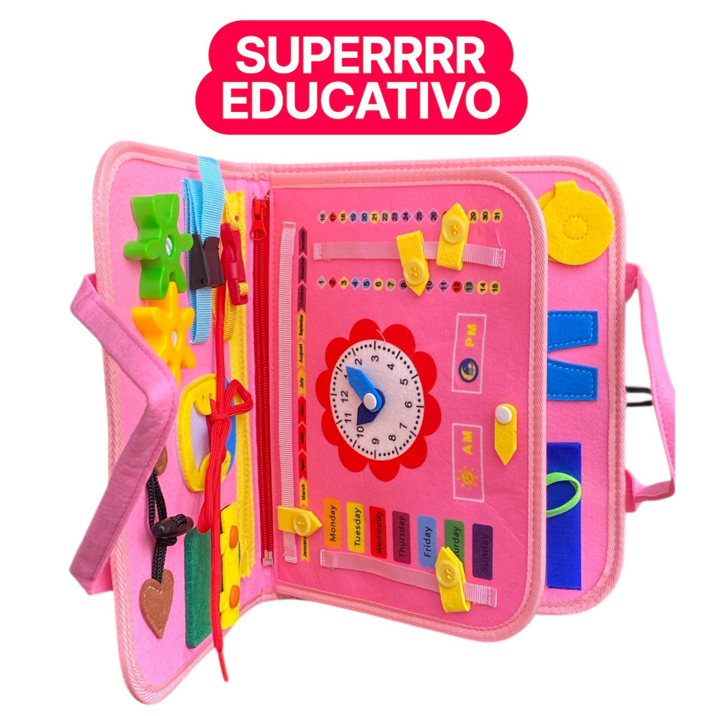 Brinquedo Livro Maleta Sensoriais Básicos De Habilidades De Vida Para Toddlers Montessori Busy Board