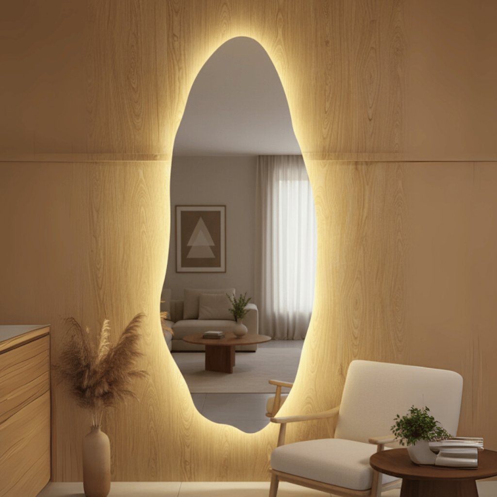 Espelho com Led Orgânico 150x40 Grande Corpo Inteiro Decoração Lopazzi Quente Frio Neutro Pinterest em Oferta na Shopee