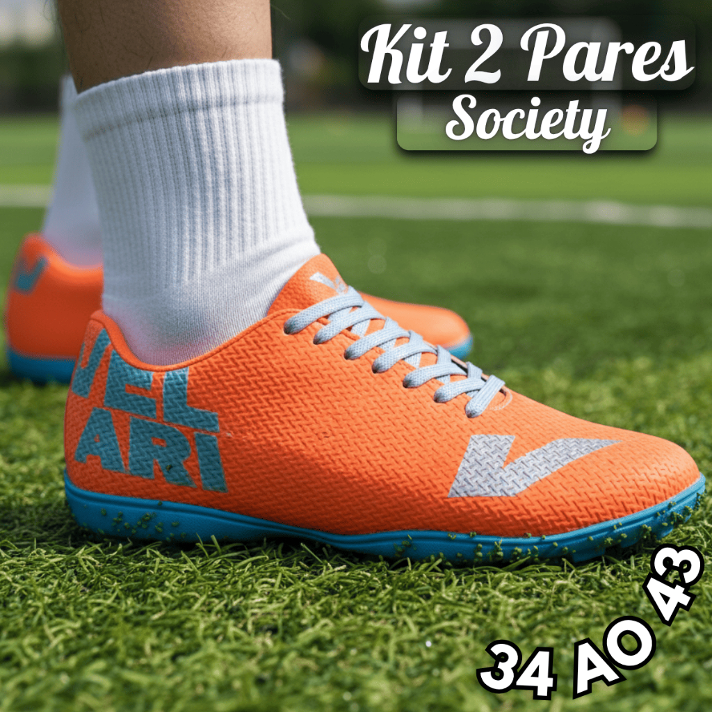 Kit 2 Pares Chuteira Esportiva Society Masculina Conforto e Agilidade