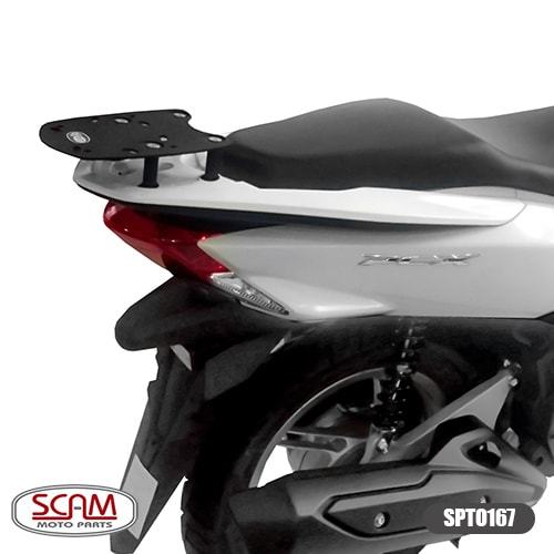 Suporte Baú Honda Pcx150 2013+ Pcx160 SptO167 Scam Preto + Bonus  e envio super rapido