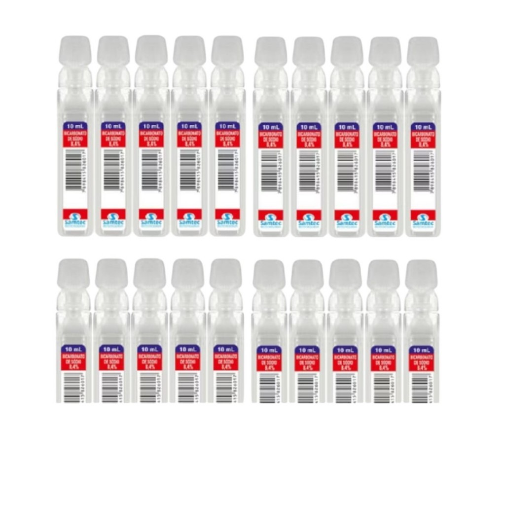 Bicarbonato de Sódio 8,4% | 20 Flaconetes 10ml Samtec – Saúde, Higiene Bucal e Cuidados Diários em Oferta na Shopee