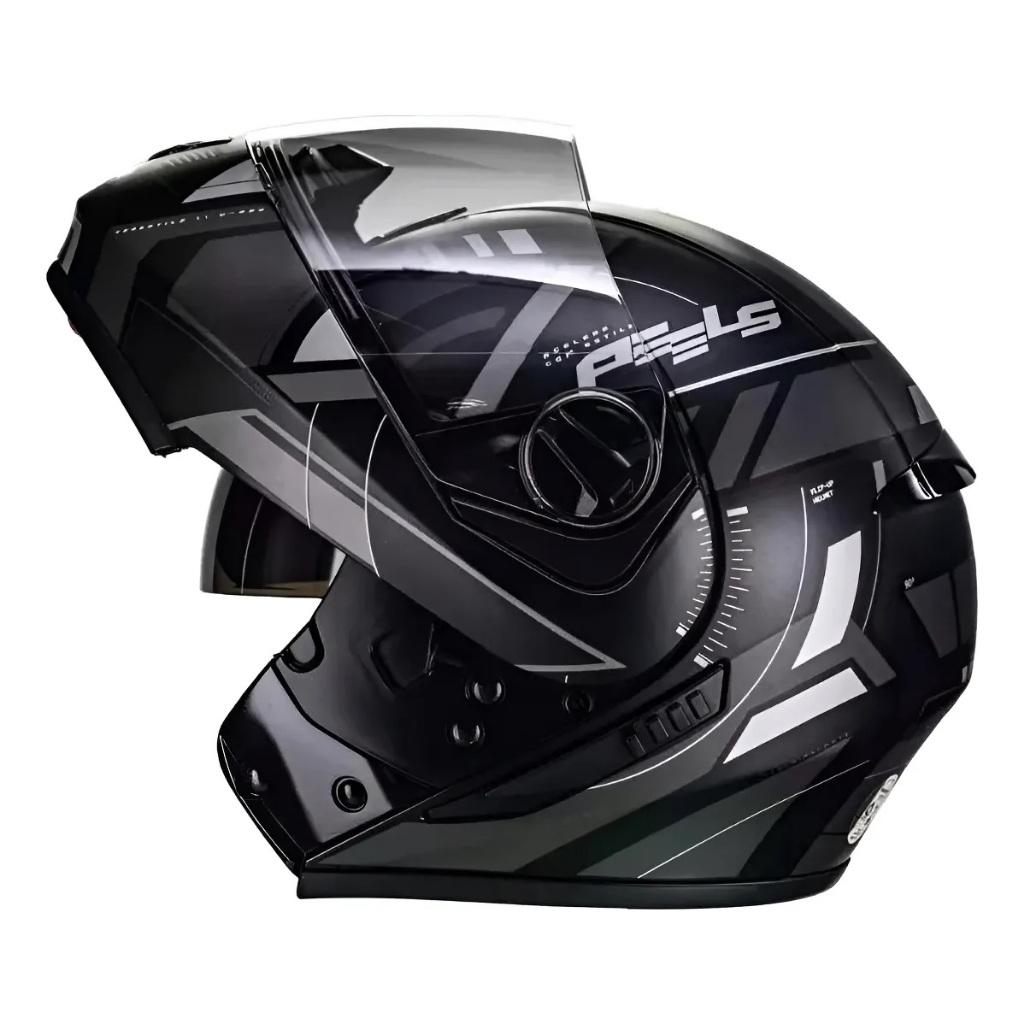 Capacete Moto Peels Robocop Dynamic U-rb2 Preto Grafite